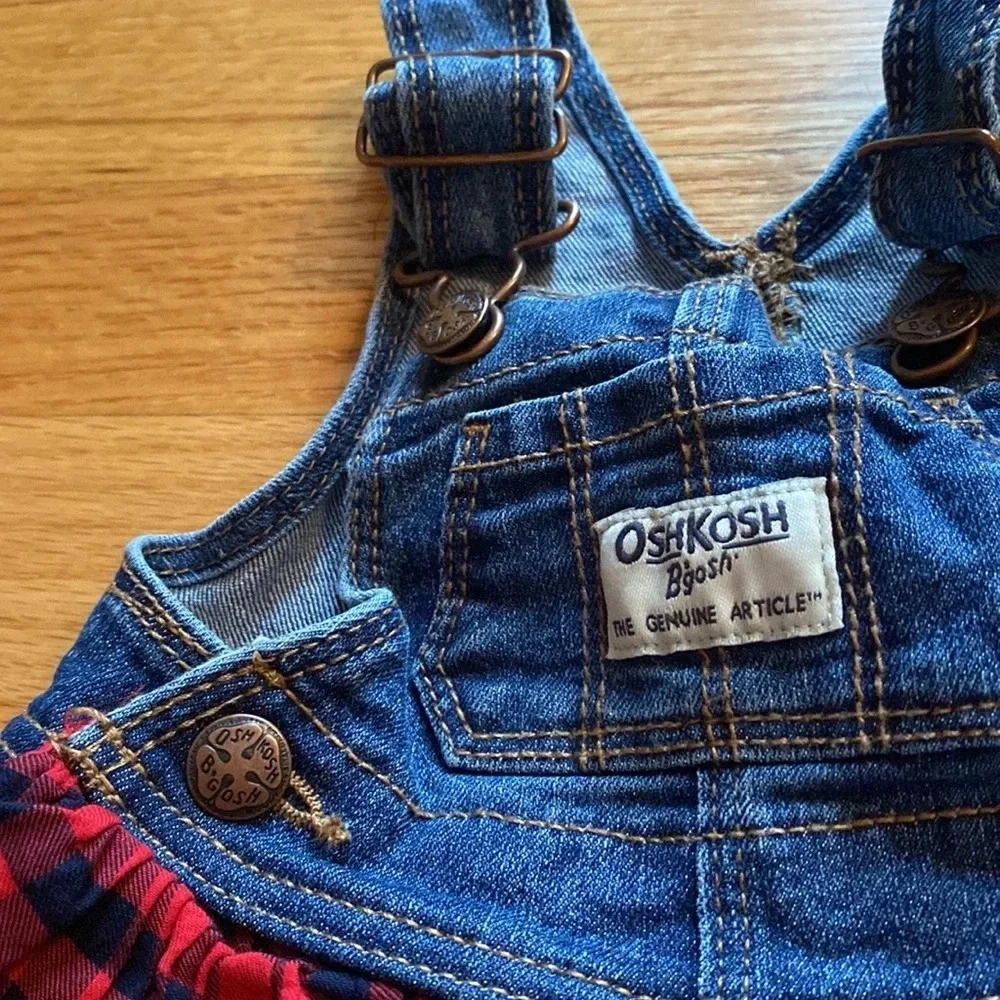 Oshkosh Girls Skirted Overalls Buffalo‎ Check Plaid Fall Photos